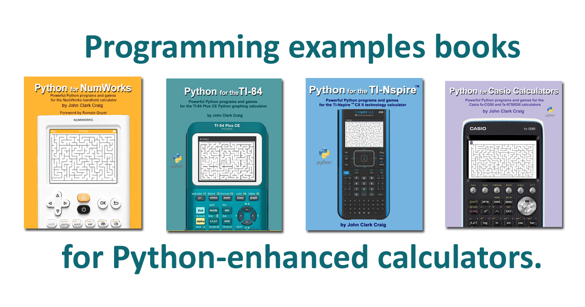 Python-enhanced programming example books by John Clark Craig available on Amazon.com
